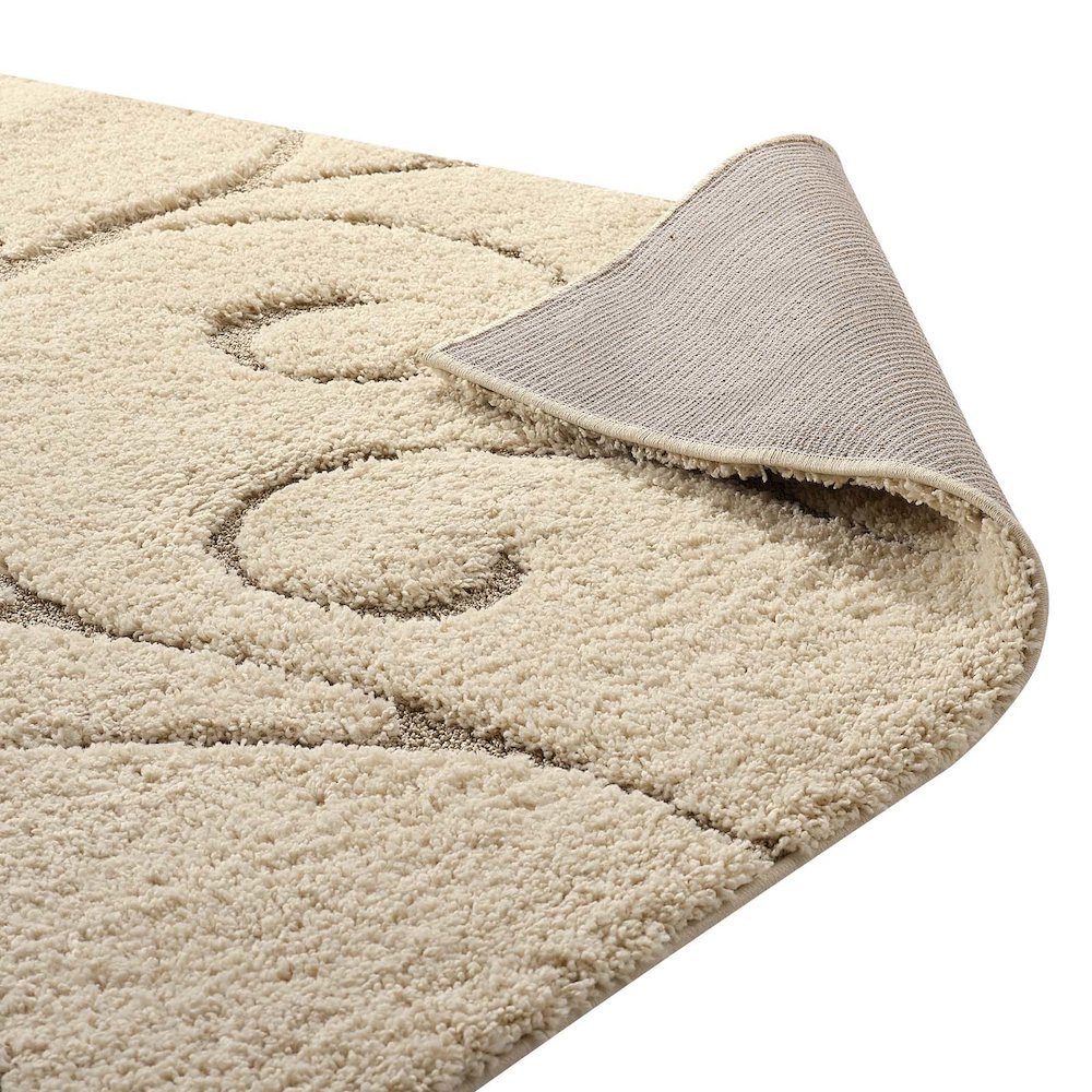 Jubilant Burgeon Scrolling Vine Shag 5x8 Area Rug. Picture 4