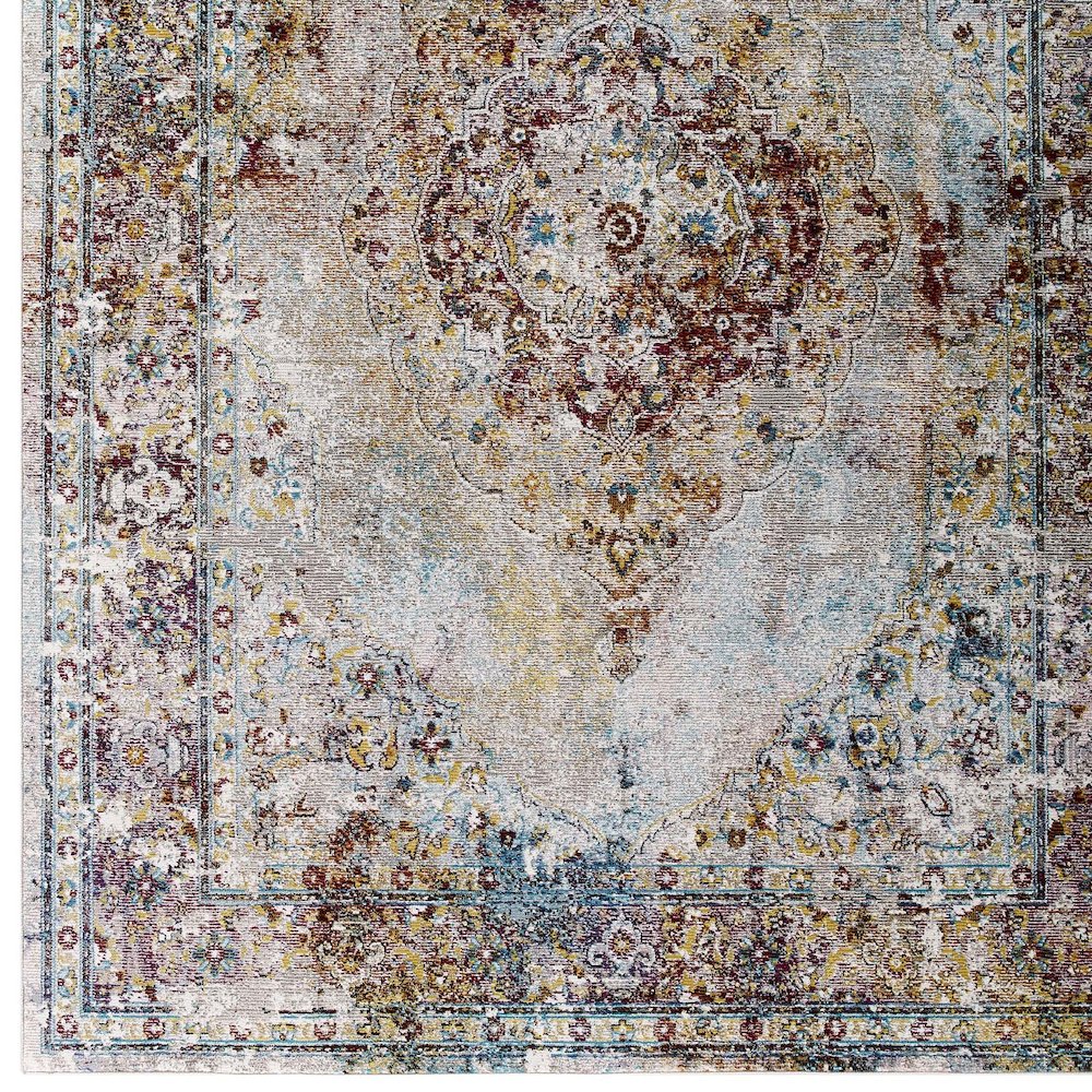 Success Merritt Transitional Distressed Floral Vintage Medallion 5x8 Area Rug. Picture 2