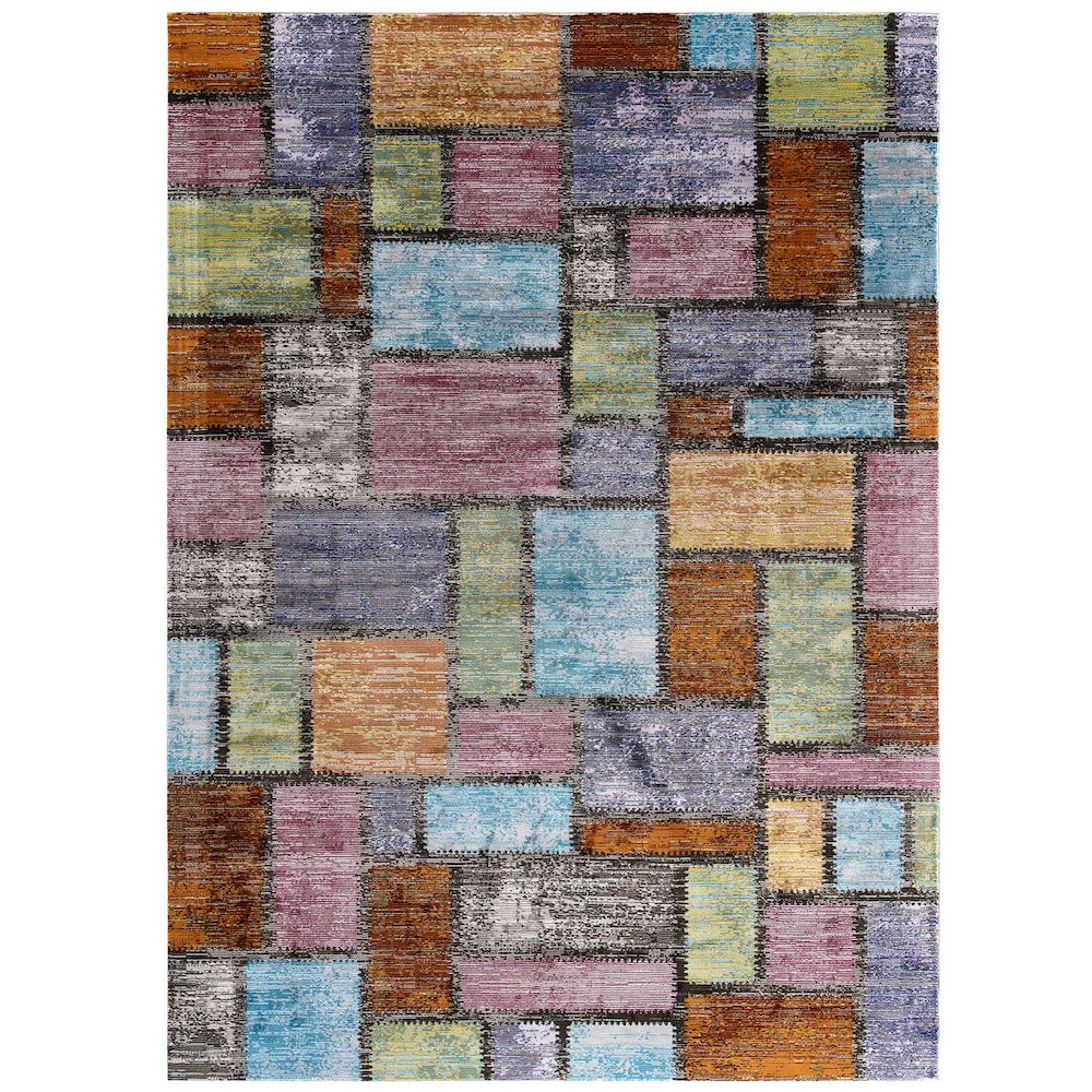 Success Nyssa Abstract Geometric Mosaic 5x8 Area Rug. Picture 1