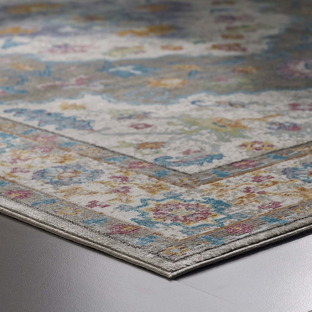Success Anisah Distressed Floral Vintage Medallion 4x6 Area Rug. Picture 7