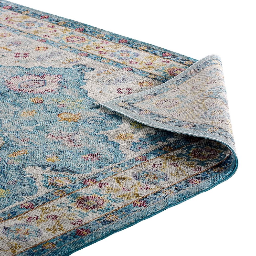 Success Anisah Distressed Floral Vintage Medallion 4x6 Area Rug. Picture 4