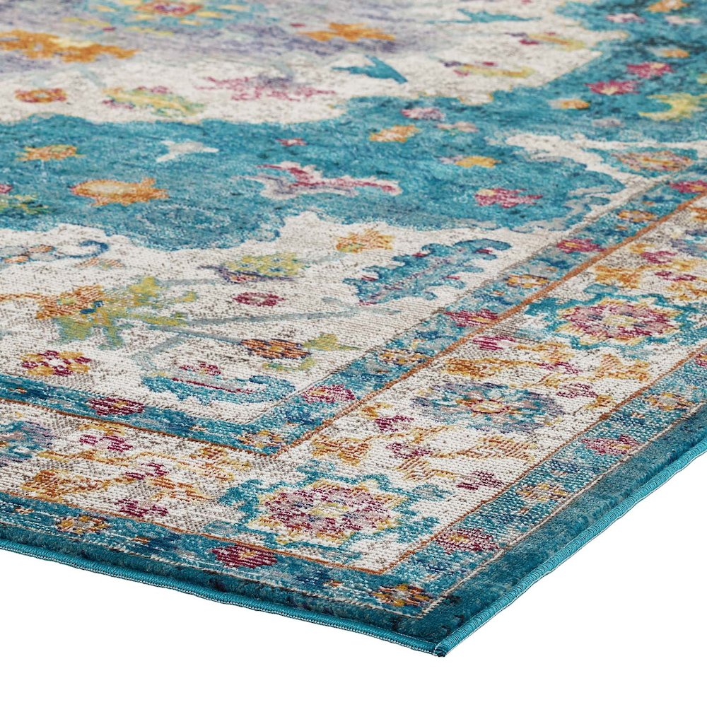 Success Anisah Distressed Floral Vintage Medallion 5x8 Area Rug. Picture 3