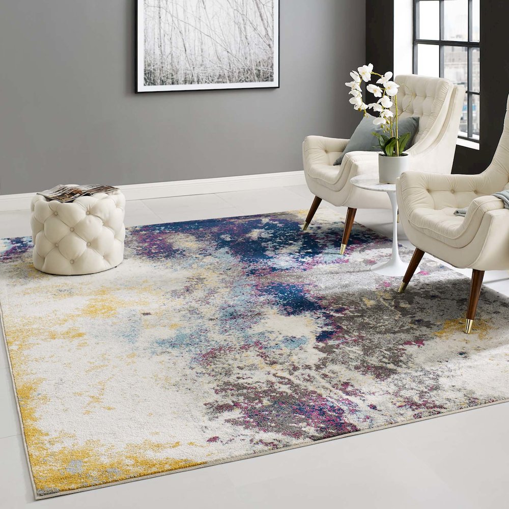 Entourage Adeline Contemporary Modern Abstract 8x10 Area Rug. Picture 5