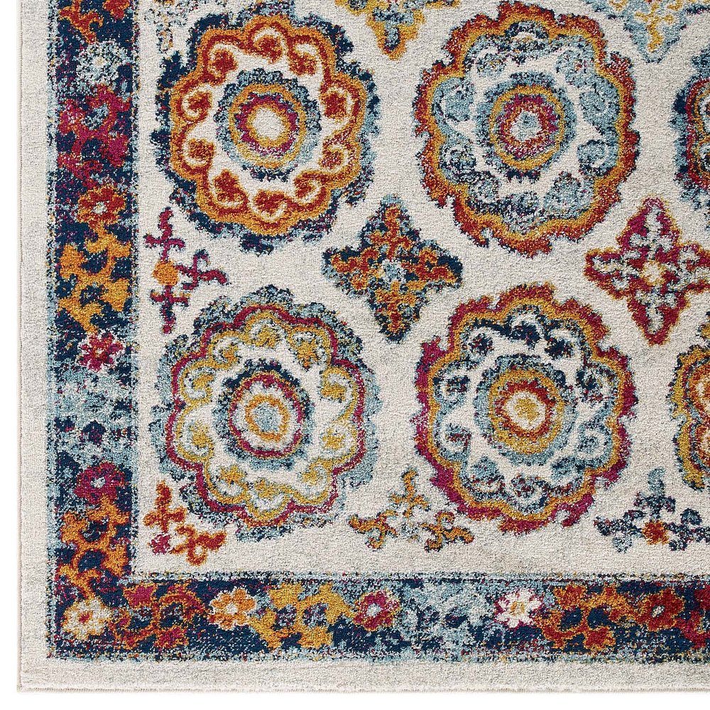 Entourage Odile Distressed Floral Moroccan Trellis 8x10 Area Rug. Picture 2