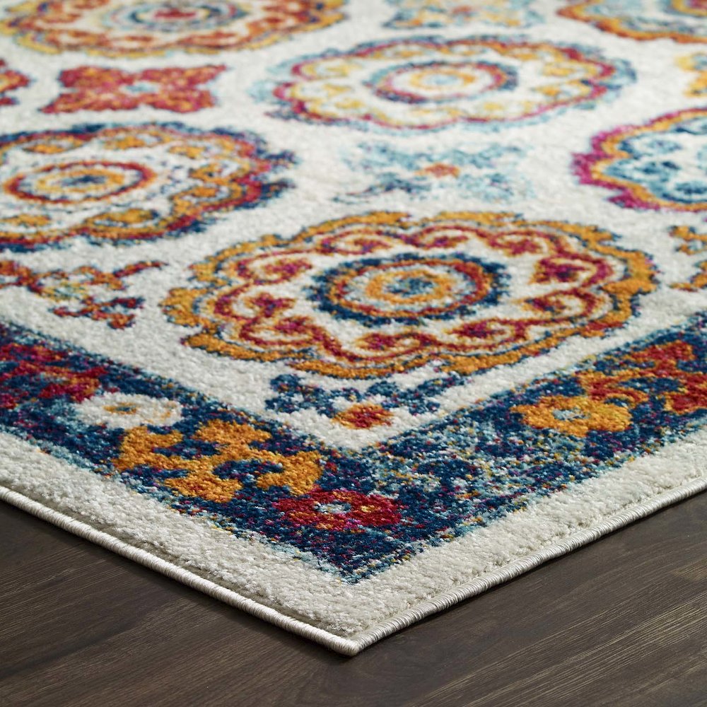 Entourage Odile Distressed Floral Moroccan Trellis 8x10 Area Rug. Picture 8