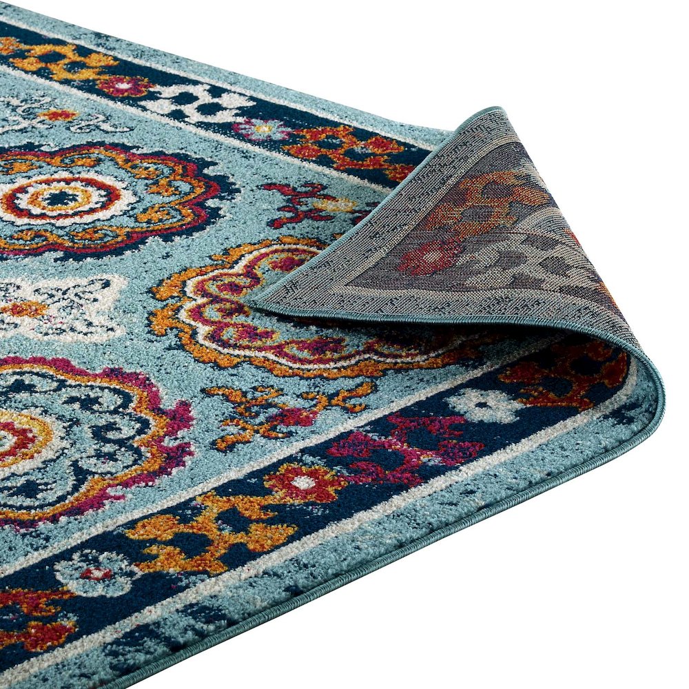 Entourage Odile Distressed Floral Moroccan Trellis 8x10 Area Rug. Picture 4