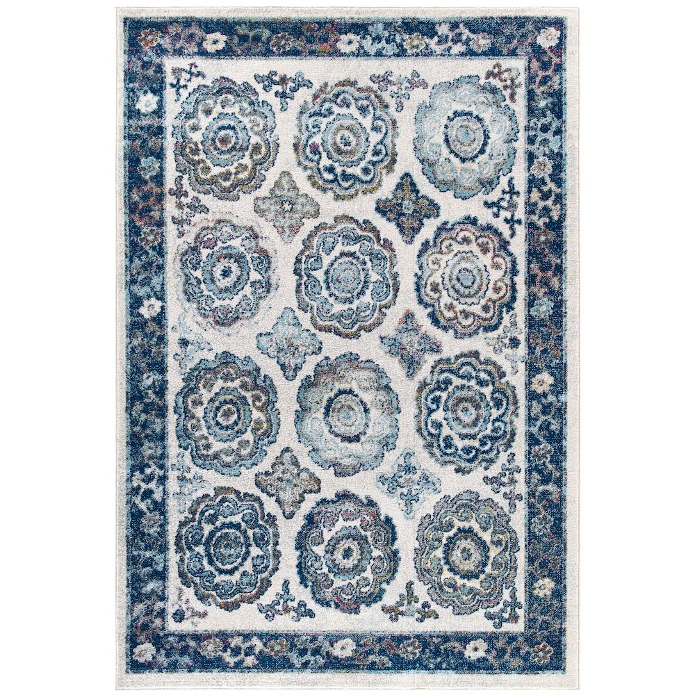 Entourage Odile Distressed Floral Moroccan Trellis 8x10 Area Rug. Picture 1