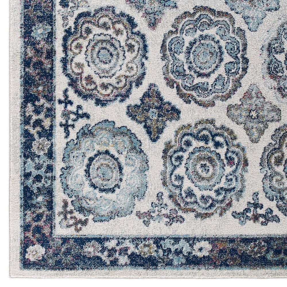 Entourage Odile Distressed Floral Moroccan Trellis 8x10 Area Rug. Picture 2