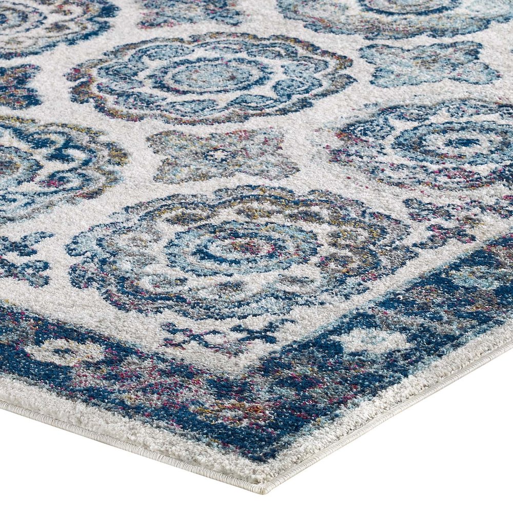 Entourage Odile Distressed Floral Moroccan Trellis 8x10 Area Rug. Picture 3