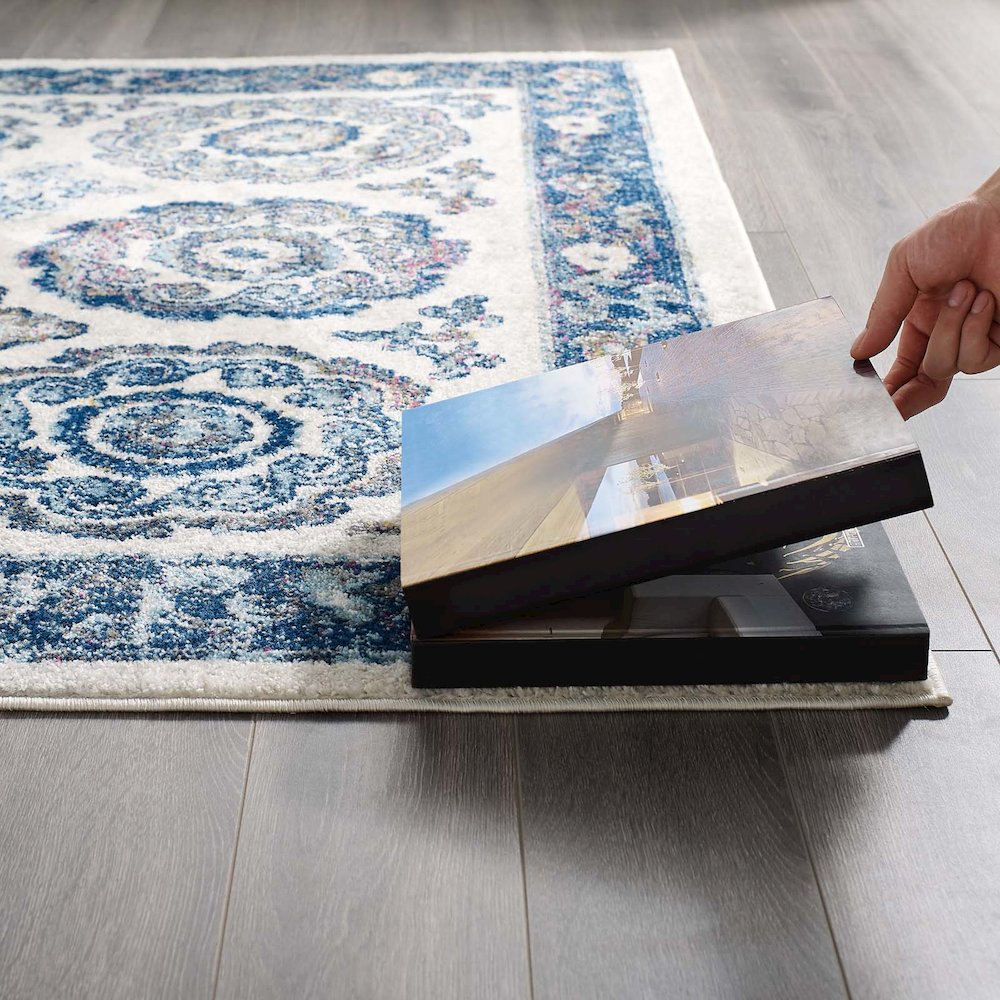 Entourage Odile Distressed Floral Moroccan Trellis 8x10 Area Rug. Picture 6