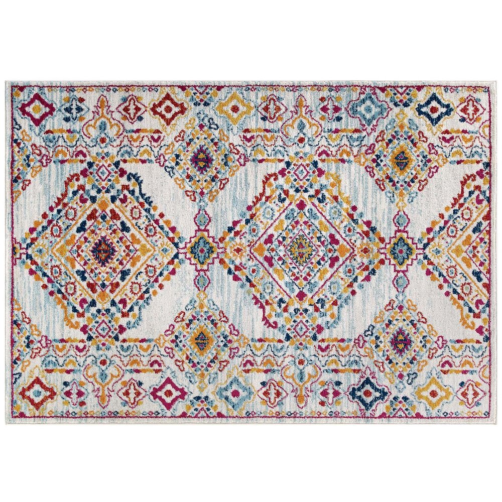 Entourage Khalida Distressed Floral Lattice 8x10 Area Rug. Picture 1