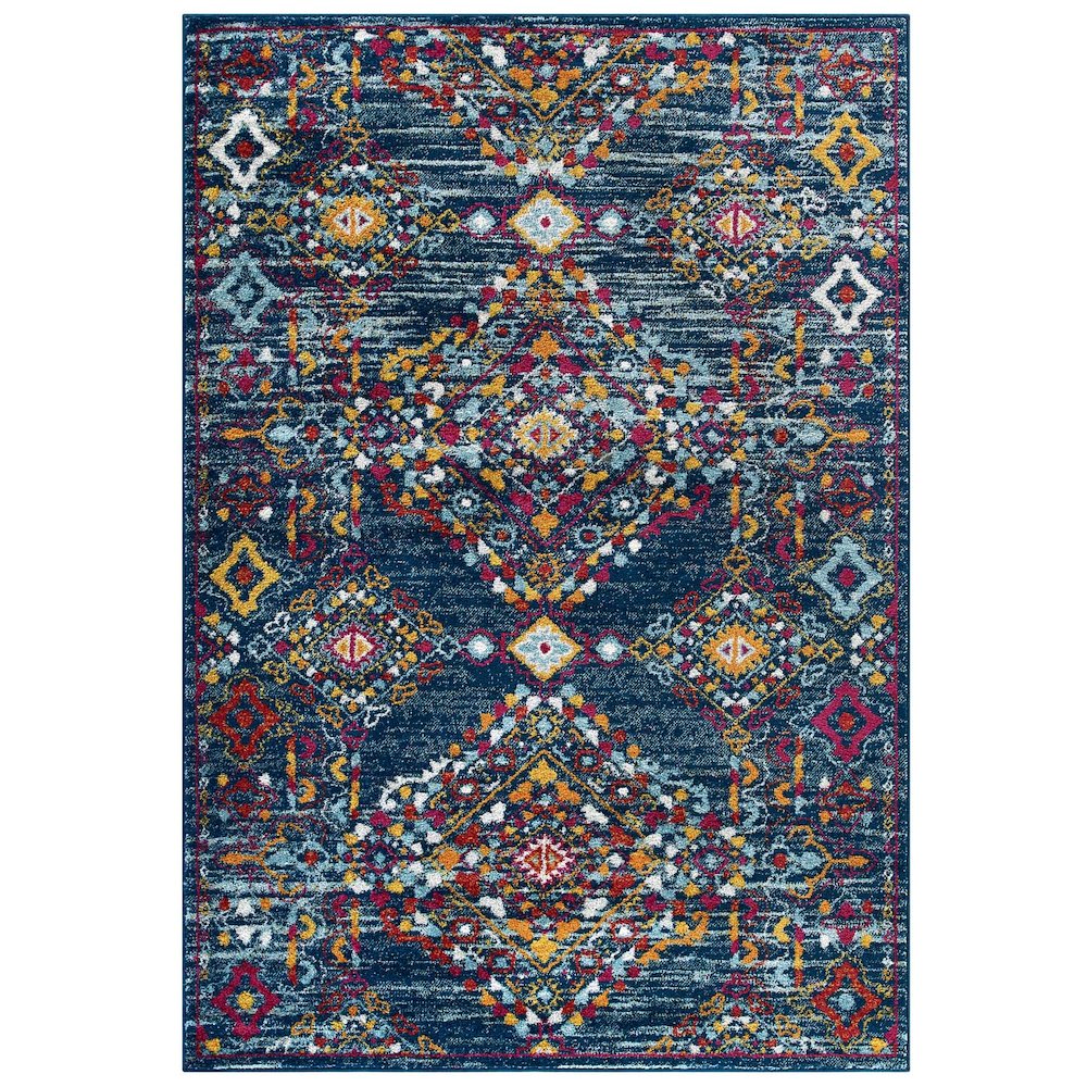 Entourage Khalida Distressed Vintage Floral Lattice 5x8 Area Rug. Picture 1