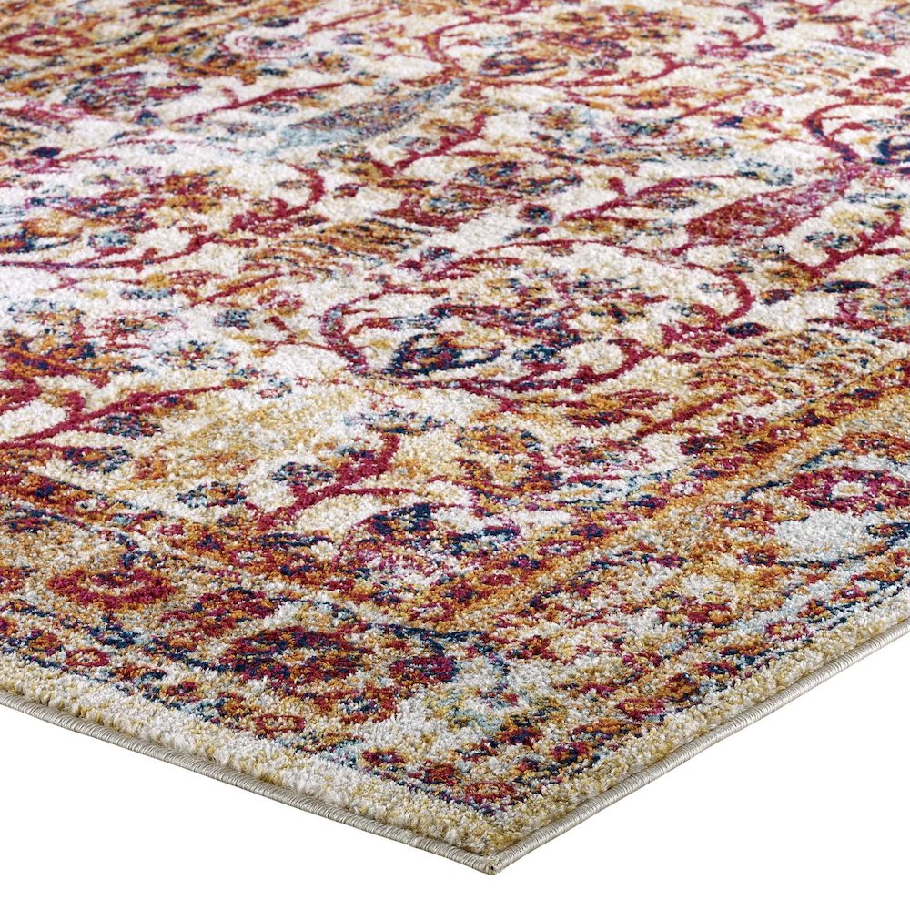 Entourage Jessa Distressed Vintage Floral Lattice 5x8 Area Rug. Picture 3