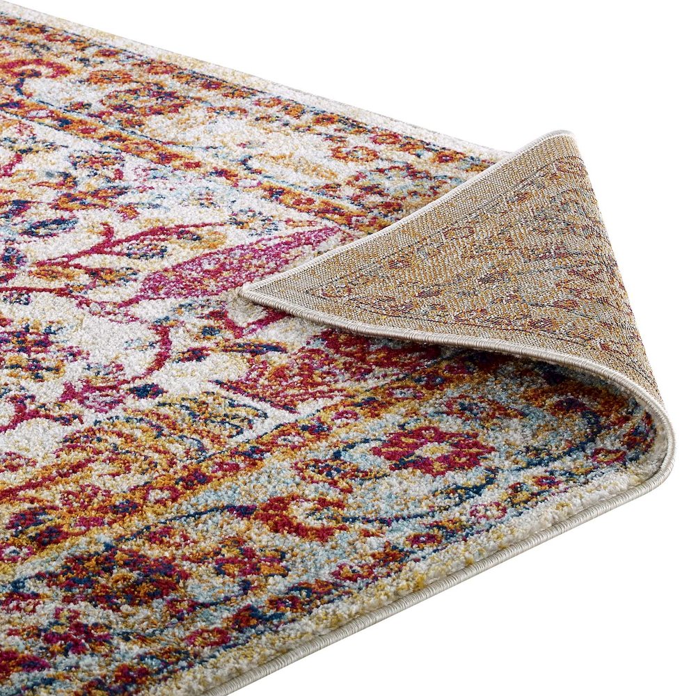 Entourage Jessa Distressed Vintage Floral Lattice 5x8 Area Rug. Picture 4