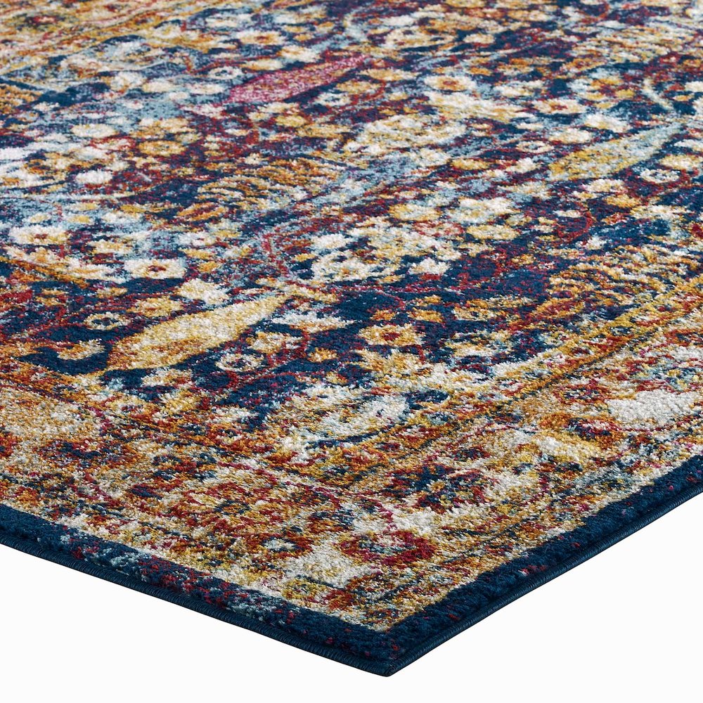 Entourage Jessa Distressed Vintage Floral Lattice 5x8 Area Rug. Picture 3