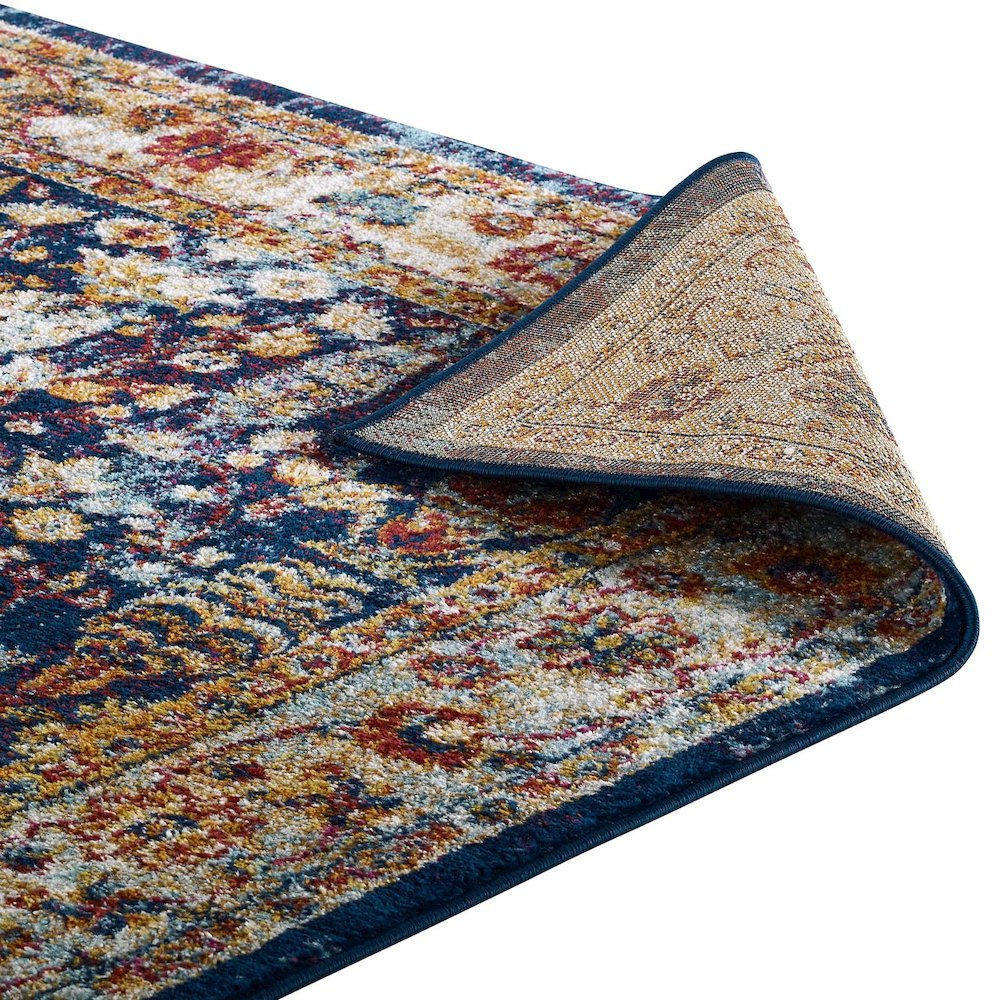 Entourage Jessa Distressed Vintage Floral Lattice 5x8 Area Rug. Picture 4