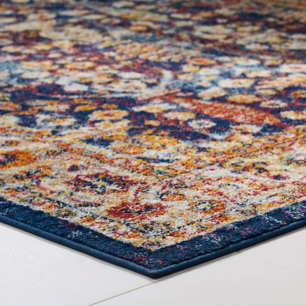 Entourage Jessa Distressed Vintage Floral Lattice 5x8 Area Rug. Picture 7