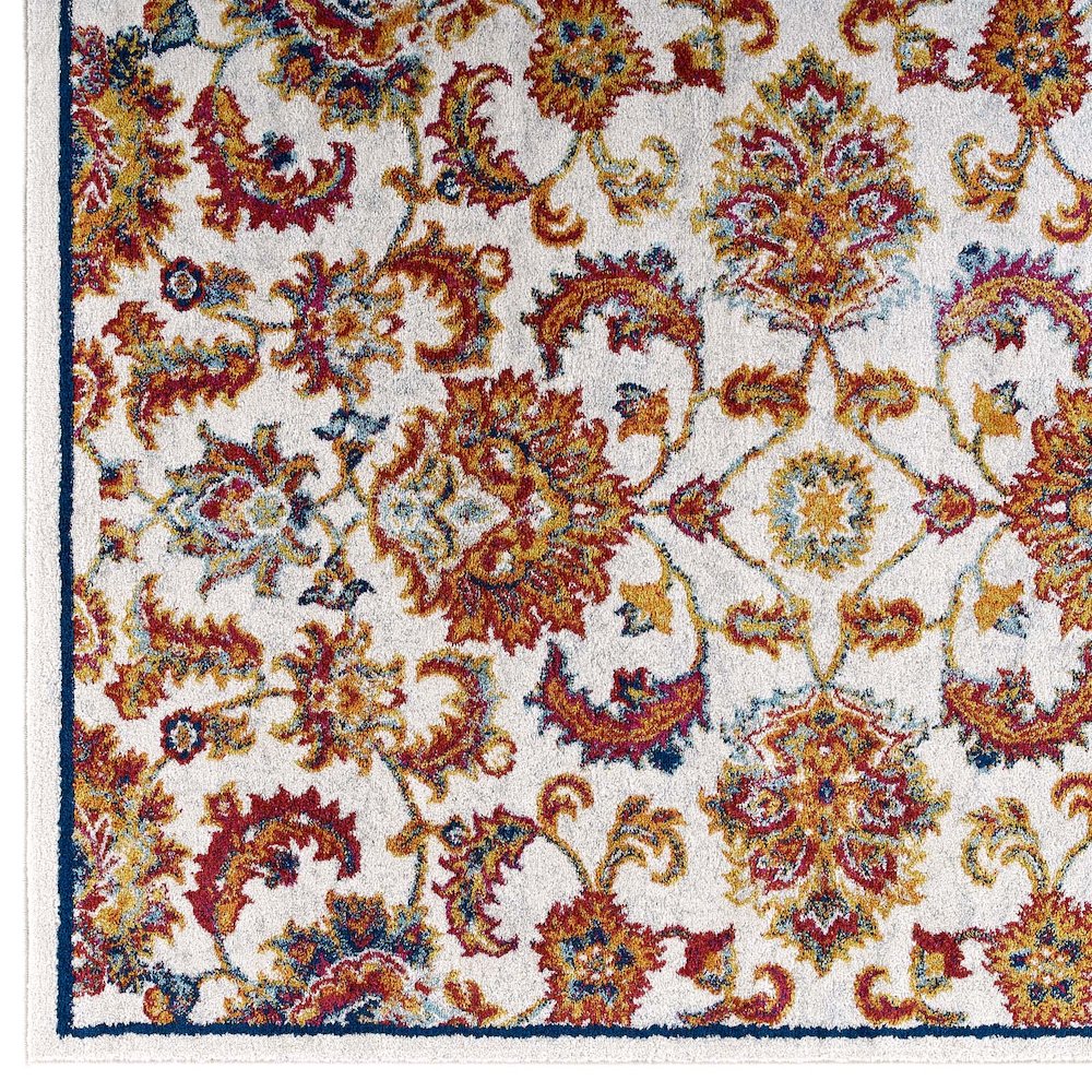 Entourage Azami Distressed Vintage Floral Lattice 5x8 Area Rug. Picture 2
