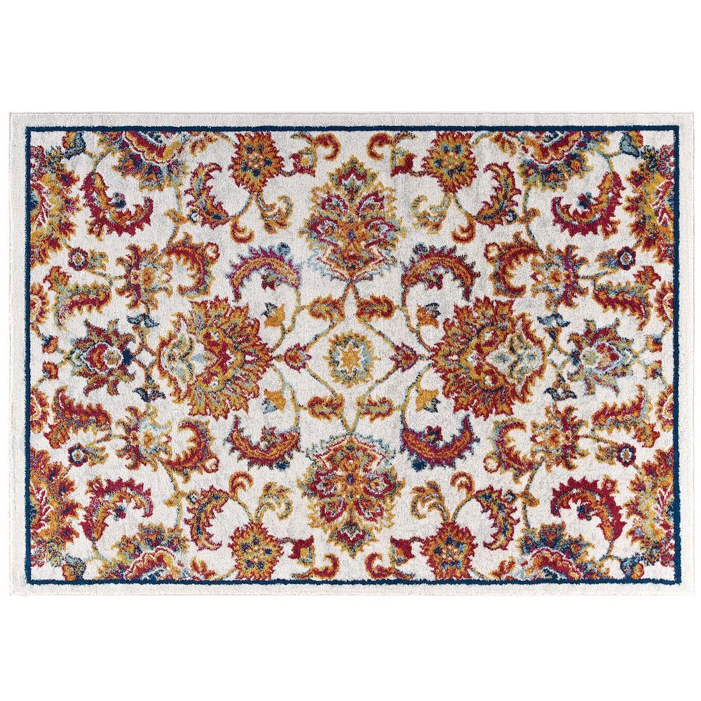 Entourage Azami Distressed Vintage Floral Lattice 8x10 Area Rug. Picture 1