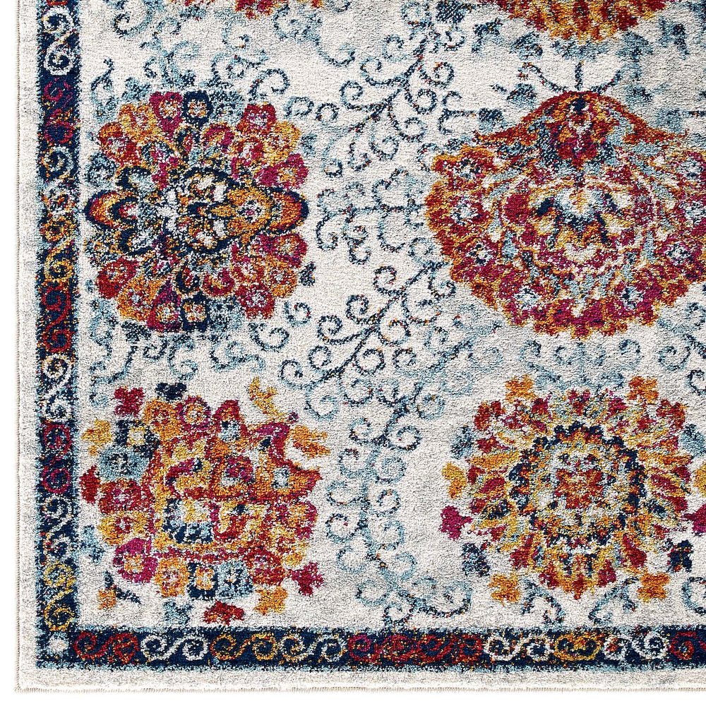 Entourage Kensie Distressed Floral Moroccan Trellis 5x8 Area Rug. Picture 2