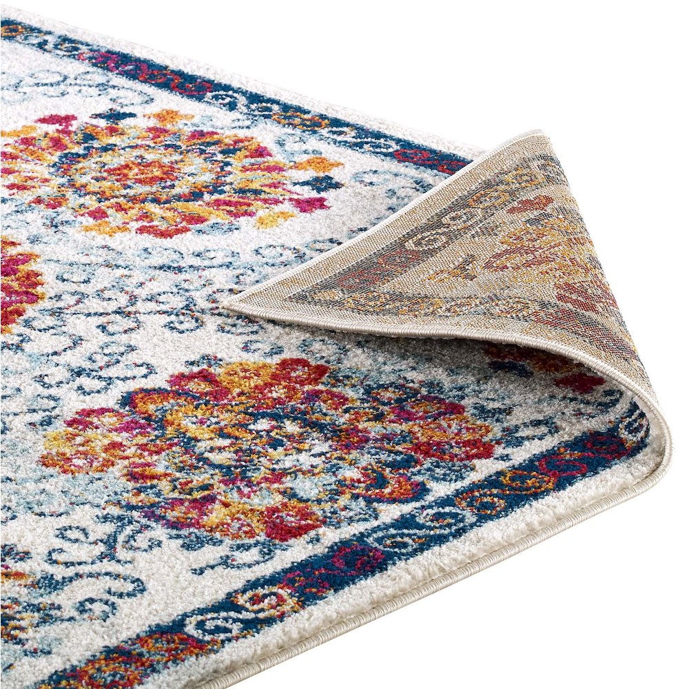 Entourage Kensie Distressed Floral Moroccan Trellis 8x10 Area Rug. Picture 4