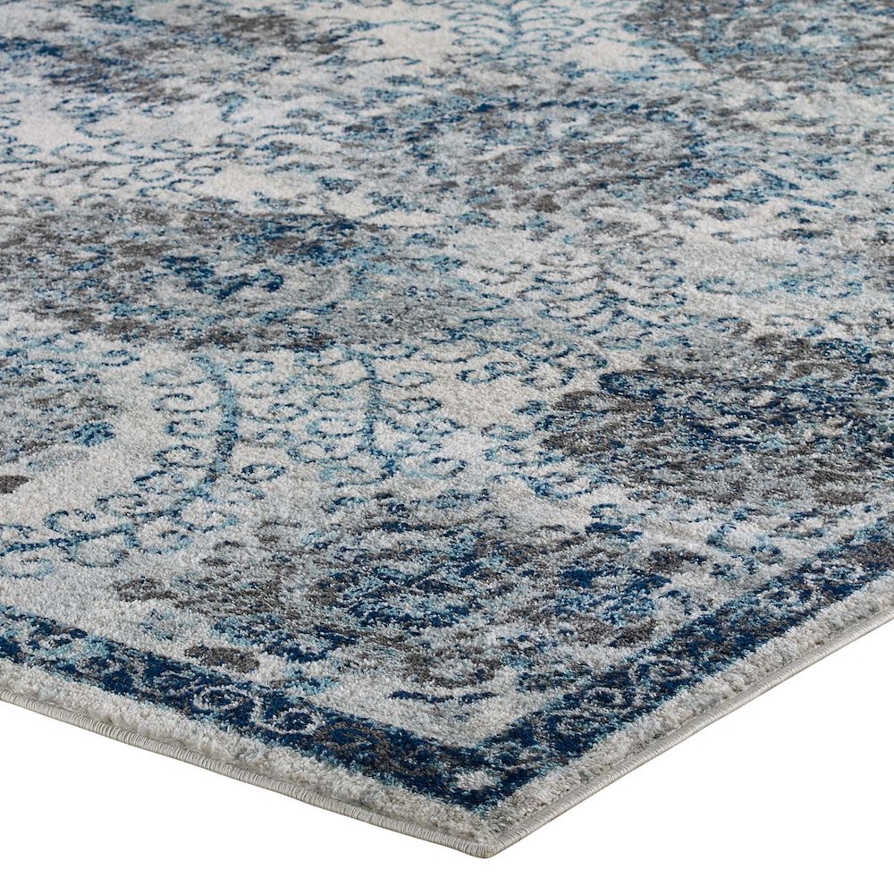 Entourage Kensie Distressed Floral Moroccan Trellis 5x8 Area Rug. Picture 3