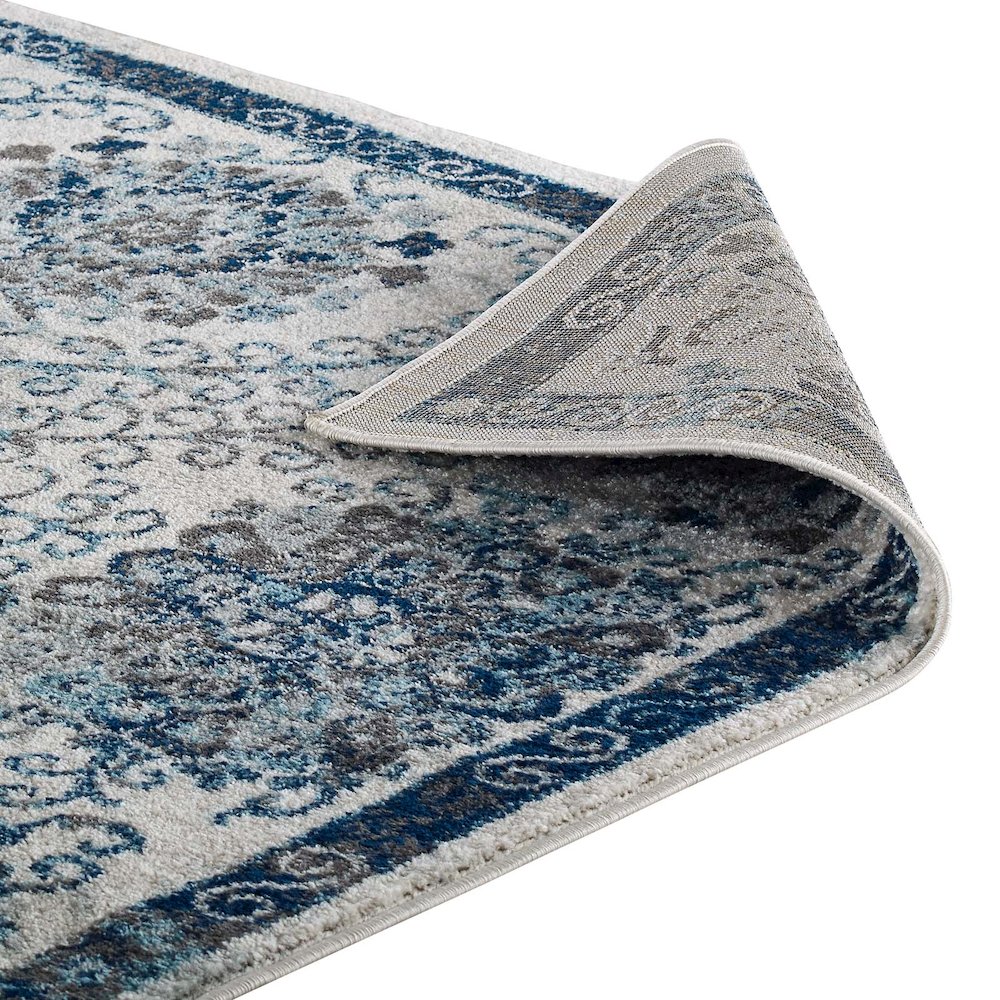 Entourage Kensie Distressed Floral Moroccan Trellis 8x10 Area Rug. Picture 4