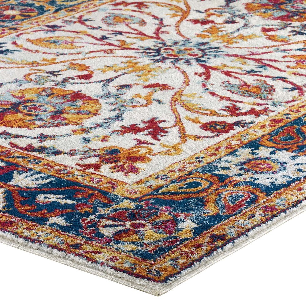 Entourage Samira Distressed Vintage Floral Vintage Medallion 5x8 Area Rug. Picture 3