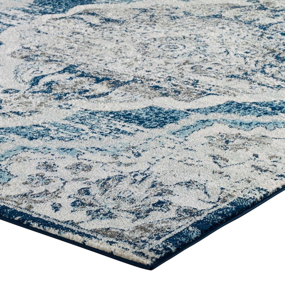 Entourage Malia Distressed Vintage Floral Vintage Medallion 8x10 Area Rug. Picture 3