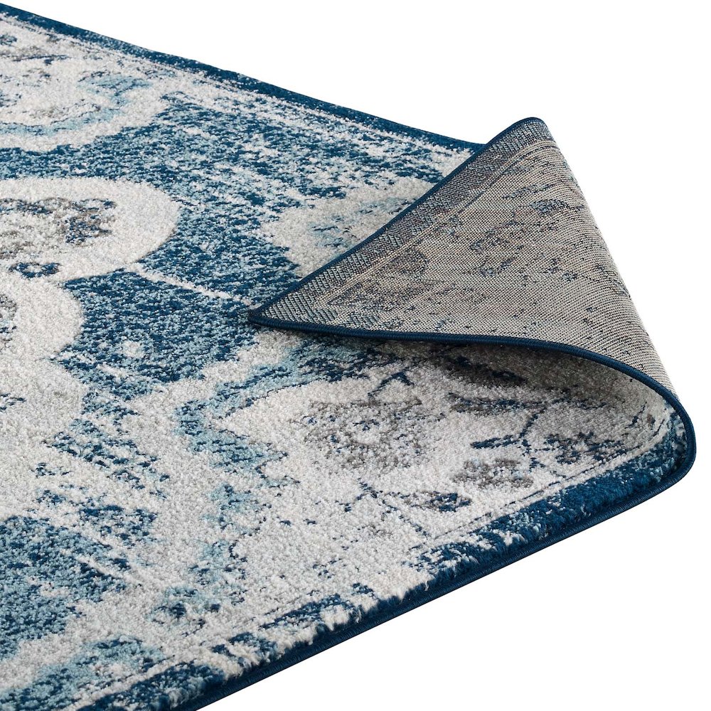 Entourage Malia Distressed Vintage Floral Vintage Medallion 8x10 Area Rug. Picture 4