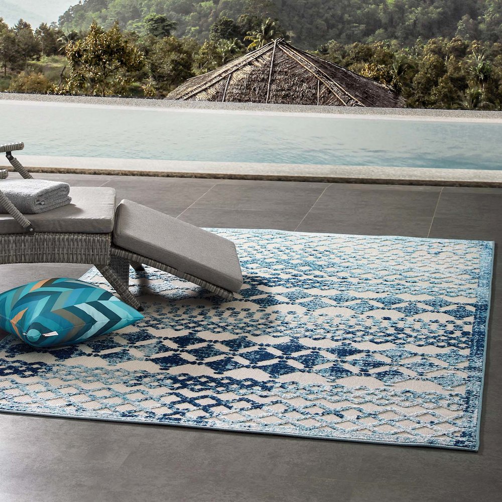 Reflect Giada Abstract Diamond Moroccan Trellis 5x8 Indoor/Outdoor Area Rug. Picture 6