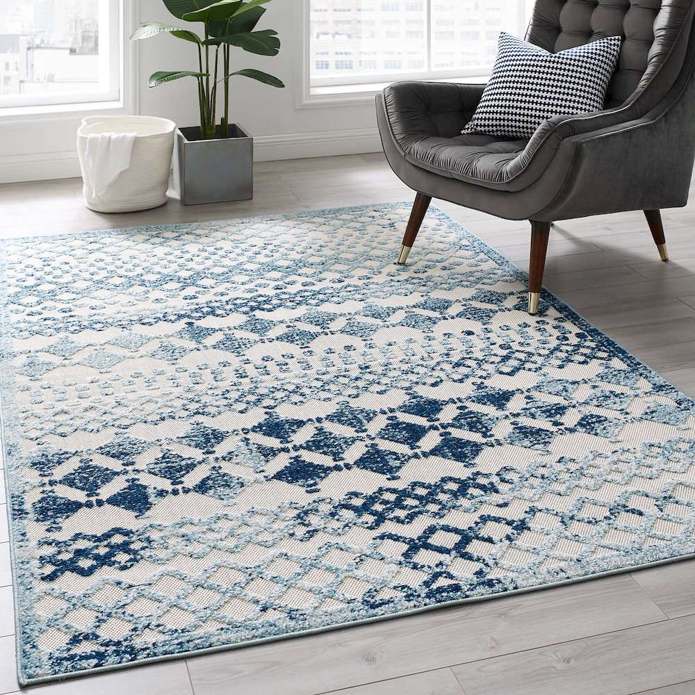 Reflect Giada Abstract Diamond Moroccan Trellis 5x8 Indoor/Outdoor Area Rug. Picture 5