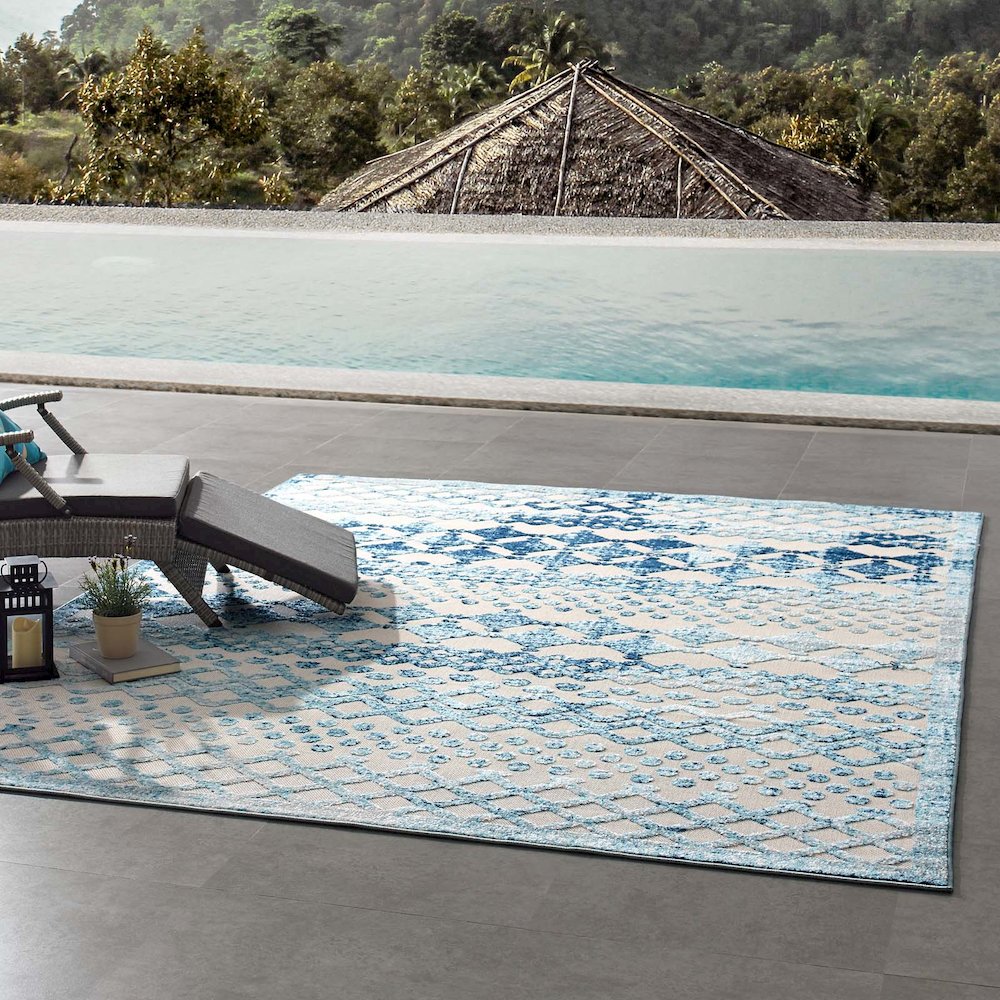 Reflect Giada Abstract Diamond Moroccan Trellis 8x10 Indoor/Outdoor Area Rug. Picture 6