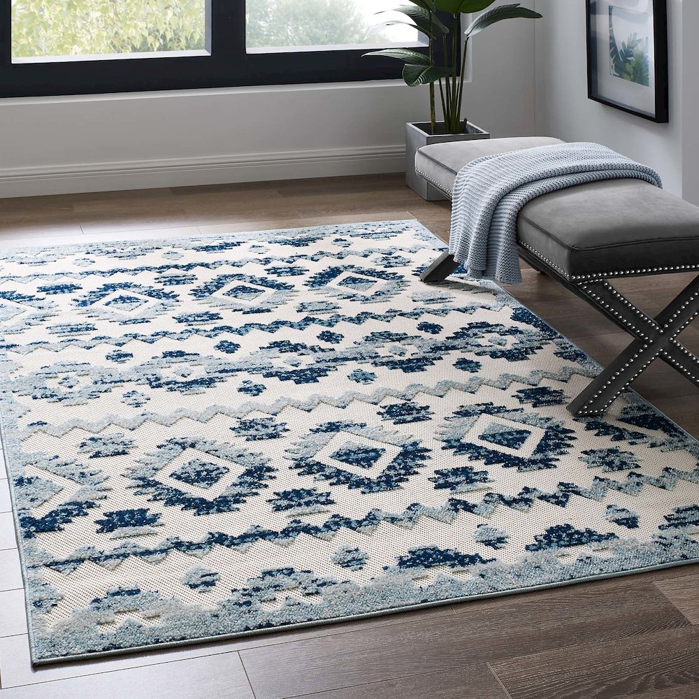 Reflect Takara Abstract Diamond Moroccan Trellis 5x8 Indoor and Outdoor Area Rug. Picture 5