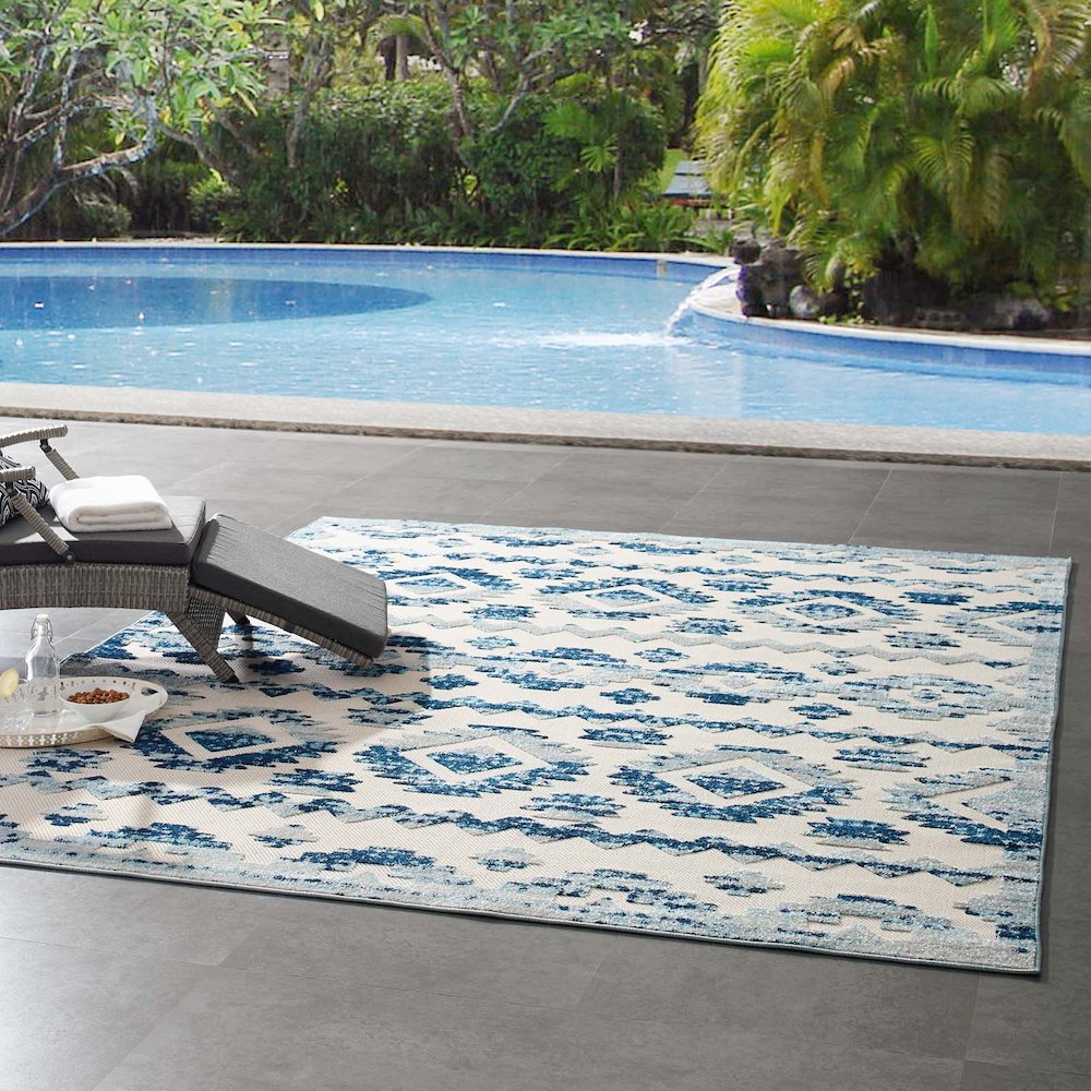 Takara Abstract Diamond Moroccan Trellis 8x10 Indoor and Outdoor Area Rug. Picture 6