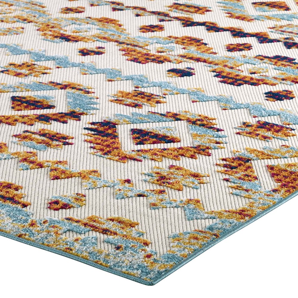 Reflect Takara Abstract Diamond Moroccan Trellis 5x8 Indoor and Outdoor Area Rug. Picture 3