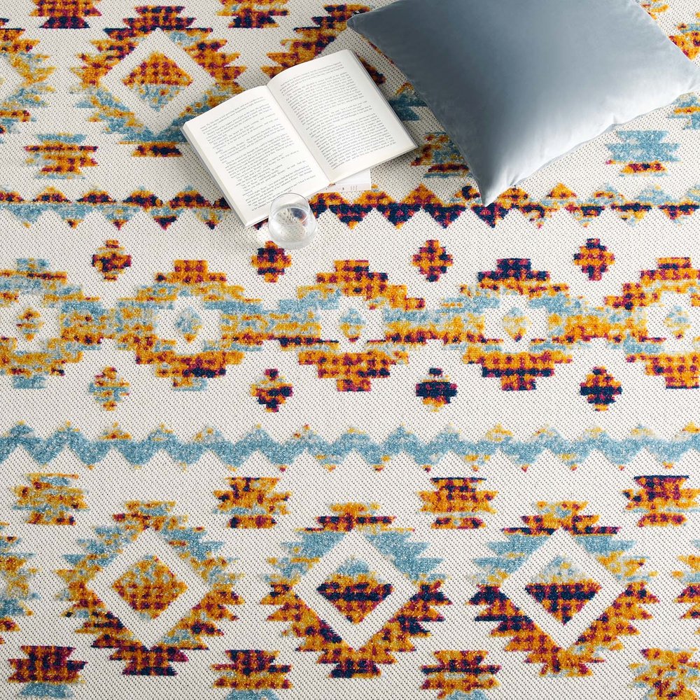 Reflect Takara Abstract Diamond Moroccan Trellis 5x8 Indoor and Outdoor Area Rug. Picture 7