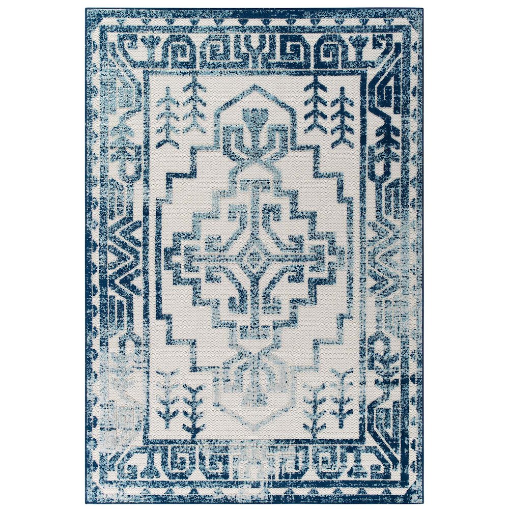 Nyssa Distressed Geometric Southwestern Aztec 5x8 Indoor/Outdoor Area Rug. Picture 1