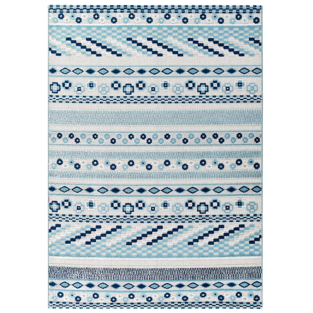 Cadhla Vintage Abstract Geometric Lattice 5x8 Indoor and Outdoor Area Rug. Picture 1