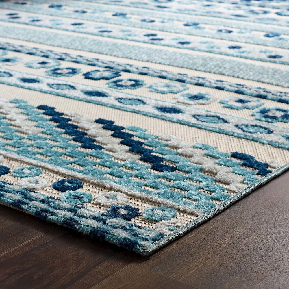 Cadhla Vintage Abstract Geometric Lattice 5x8 Indoor and Outdoor Area Rug. Picture 9