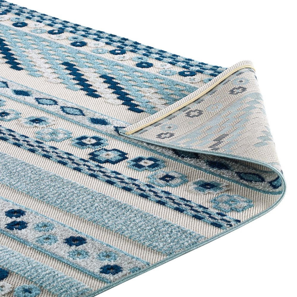 Cadhla Vintage Abstract Geometric Lattice 8x10 Indoor and Outdoor Area Rug. Picture 4