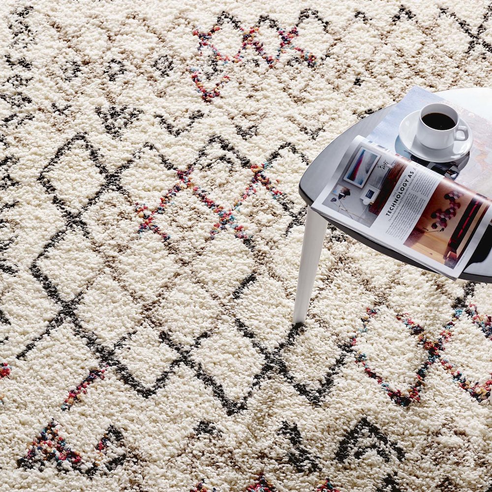 Skadi Rainbow Diamond Shag Area Rug. Picture 7