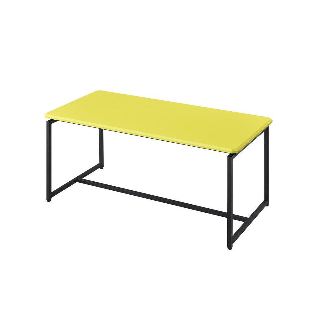 3 Piece Table Set, Carbon Fiber Wrap, Yellow, Metal Frame. Picture 5