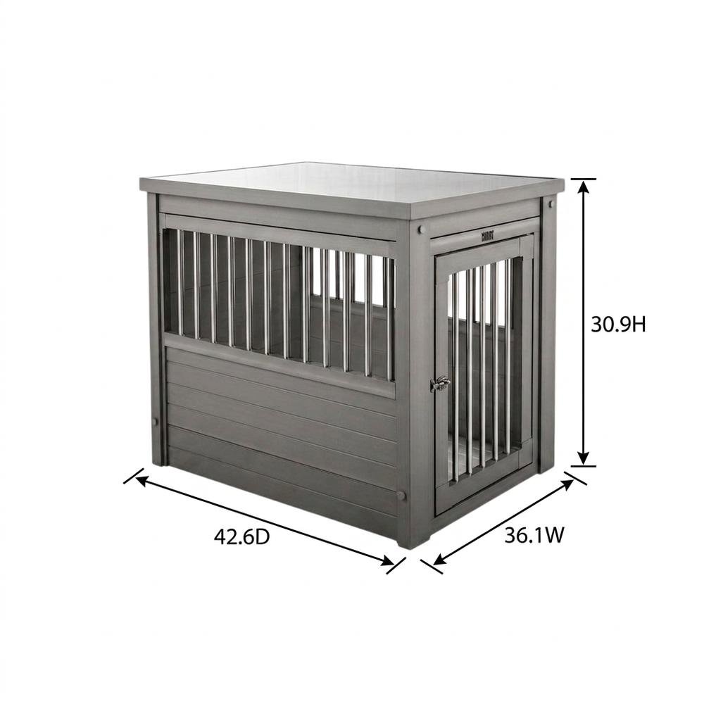 Grey ECOFLEX Dog Crate End Table with Sturdy Design and Comfortable Space. Picture 8