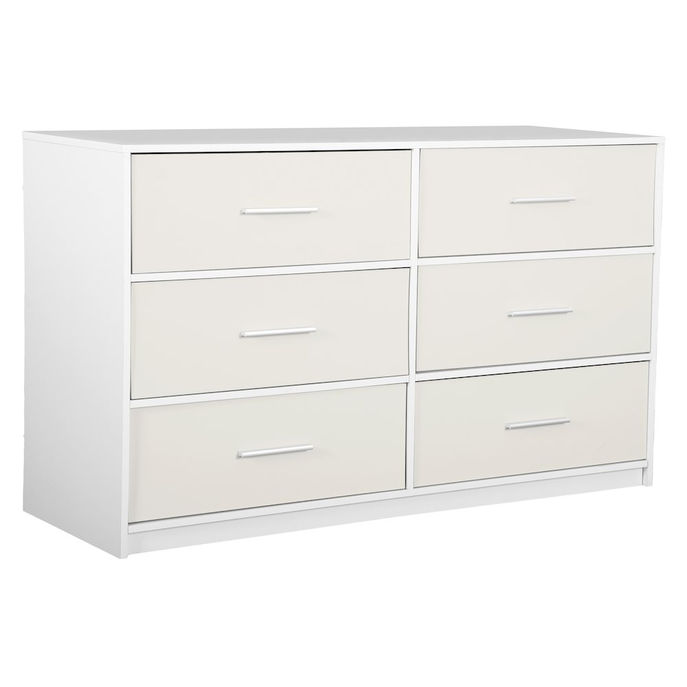 6-Drawer Dresser with Large Fabric Drawers, White. Picture 1