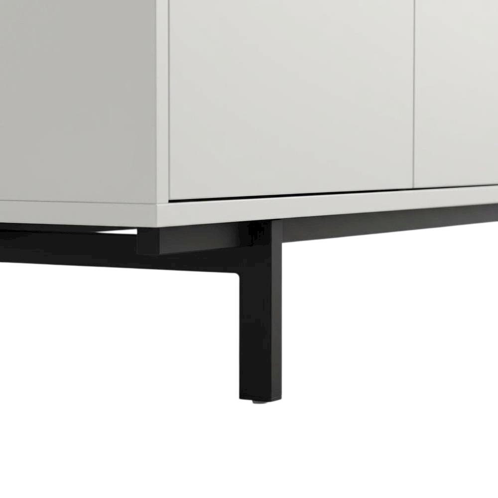 White Laminate TV Stand with 4 Doors and Modern Design. Picture 6