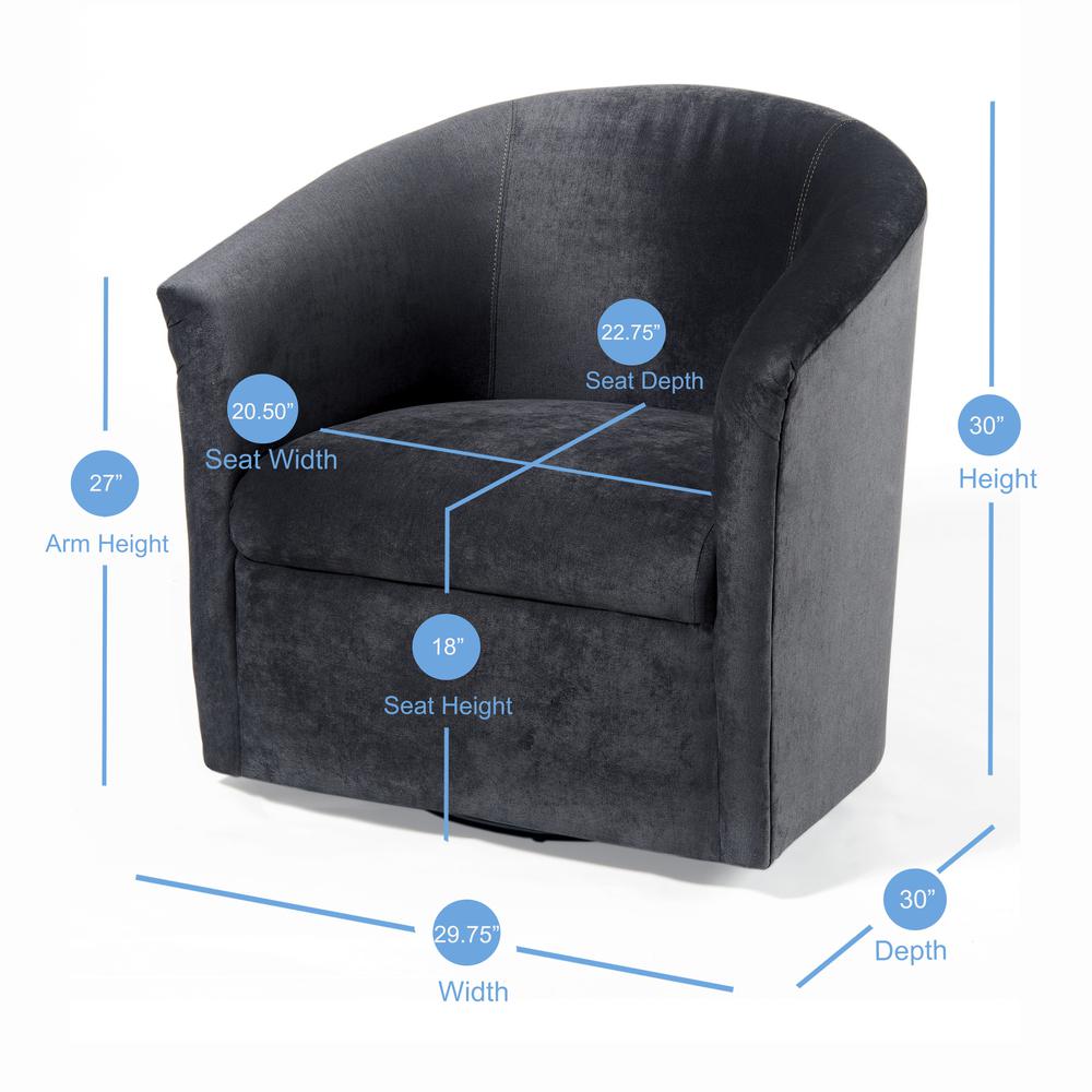 Elizabeth Charcoal Swivel Chair. Picture 3