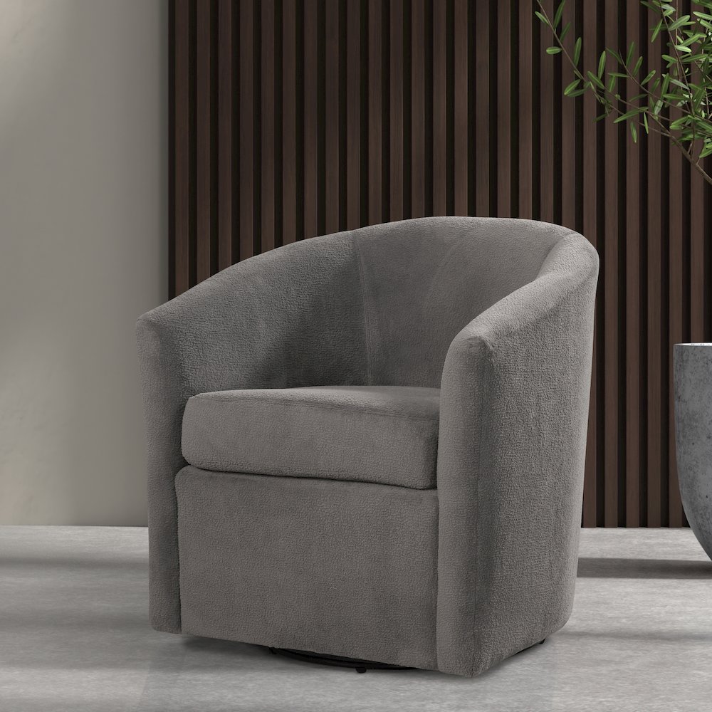 Odessa Barrel Style Swivel Accent chair in Performance Fabric. Picture 8
