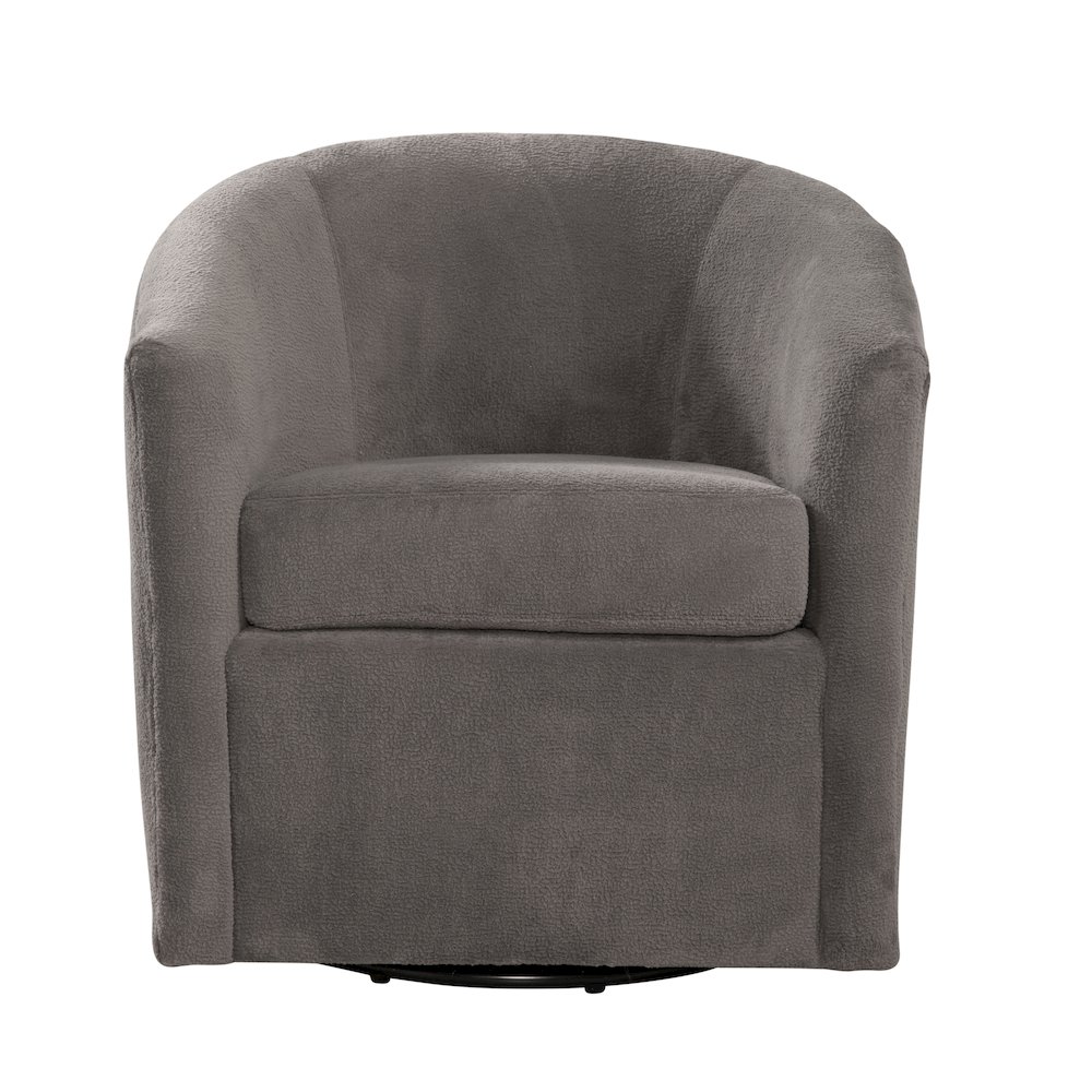 Odessa Barrel Style Swivel Accent chair in Performance Fabric. Picture 2