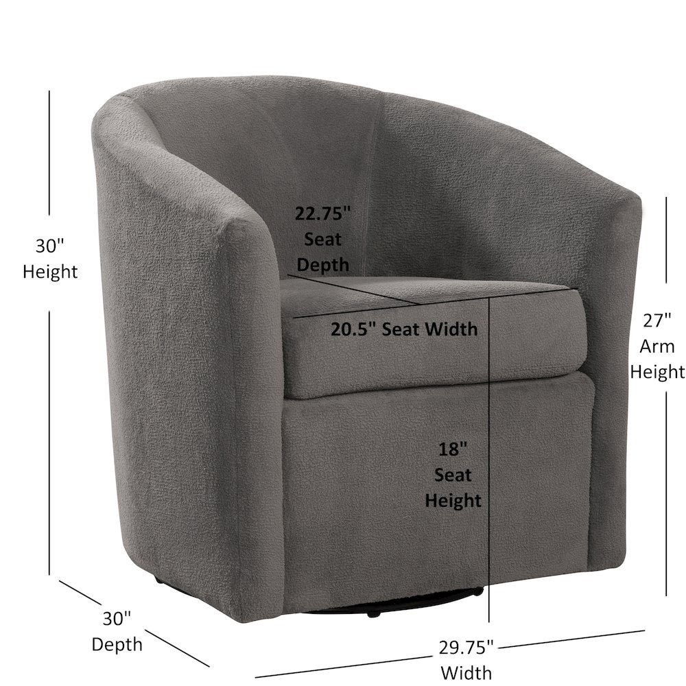 Odessa Barrel Style Swivel Accent chair in Performance Fabric. Picture 6